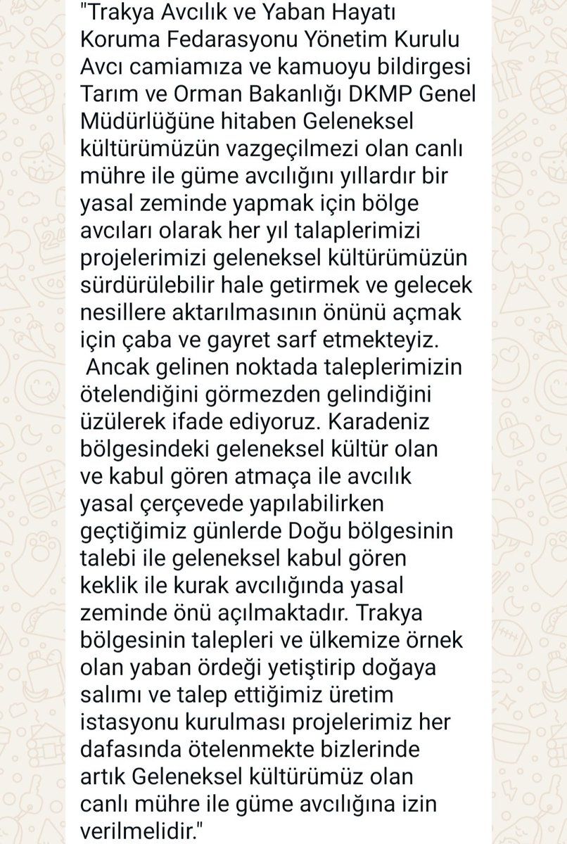 Aliburcu8's tweet photo. #TrakyaAvcılıkveYabanHayatıKorumaFedarasyonu
#DKMP 
-#DKMPgenelmüdürüKadirÇokçetin 
-#tarımormankomisyonbaşkanıvahitkirişçi 
-#tarımormanbakanıİbrahimyumaklı
 @ibrahimyumakli_tr
@selimsahinf
@VahitKirisci
@pebaysa
@kadircokcetin06
@ibrahimyumakli
@selimsahinf https://t.co/LrF7bGkJt1
