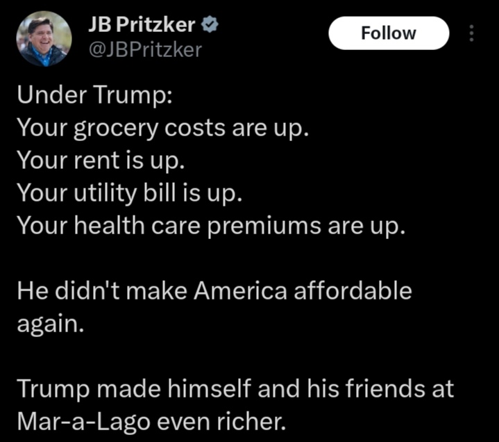aj_inapi's tweet photo. If you'd like to understand economics in laymen's terms, read on. 

Normally, when you say under Trump prices are up, you’d have to start with a reference point, right?

You’d start by saying, “Under Biden, prices were lower,” and state your numbers.

Then you’d probably go on by saying under Biden, gas was cheaper - and you could take the win right there and then 🤔

I know Americans know basic math, so that wouldn’t be a good reference point - but at least they can attempt to lie about something.

Americans know the difference between $5/gal and $2–$3/gal gas.

The same Americans pumped gas over a year ago and still pump gas today, and they can tell the difference.

Democrats will try to push the unaffordability messaging going into the midterms.

Their analysts are telling them that they have a few more weeks to push that messaging until it all blows up in their faces.

They’re trying to block the administration from getting the foundational work done, but President Trump’s cabinet is moving with brutal force.

Tariffs, deregulation, and massive tax cuts are not just political statements. They are a massive boost to the economy.

The first 12 months are just a warm-up. In the next 12 months, America will start to see MAJOR developments unfolding right before their eyes.

Jobs will be coming back in the thousands within months, as the onshoring of manufacturing takes a massive turn and the oil and gas industry starts to boom.

The market will have to react to the changes regardless in order to survive this Presidency. 3 years is a long time. 

The reason why we’re not seeing any massive changes yet is because the market needs to reset and change direction. Businesses cannot do a 180° turn overnight.

Anyone in business knows that a SWOT analysis is crucial at this point. President Trump’s administration’s posture is for jobs and businesses to come back to America, and that won’t change for the next 3 years. The market is starting to react to that, and once it’s aligned, there will be a record number of jobs.

Here’s a simple explanation of why it takes the market longer to adjust.

When a company decides to align with new government policies, they have to take into consideration a lot of factors.

Consumer ability to buy their products at different price points (buying power)

If they build new infrastructure, how long before they see ROI, and how much capital is required to embark on expansion programs. Design, Engineering, Procurement and Construction takes years. 

Additional infrastructure means additional labor - meaning additional heads in an existing org chart. Where do they get the labor in the current labor pool? Skilled, semi-skilled, unskilled labor? America, and the West at large, has seen a dramatic drop in younger people going to trade schools. Will there be enough tradespeople or specialty personnel ready for the construction and operational phases? It takes a minimum of 2 years for trades training, and then a couple more years of apprenticeship before someone becomes fully qualified. That would be past Trump’s term when many are ready. So you can now see why there is no mass deportation of illegal aliens YET. The transition is being cushioned.

If businesses move faster than normal, they’ll be committing suicide.

Many corporations have lived through all sorts of policies and administrations. They will not be quick to react. They will take time to ensure they get key aspects of expansion aligned.

Remember, almost all major companies - and even smaller ones in America - have been reliant on China and other countries for cheaper products. To turn that big ship around takes time. But under this administration, we are seeing some record numbers in a very short space of time.

The direction is set.
The market is responding to the new policy direction.

It’s almost time for the reset to be over and done with - and the Golden Age of America will materialize.
