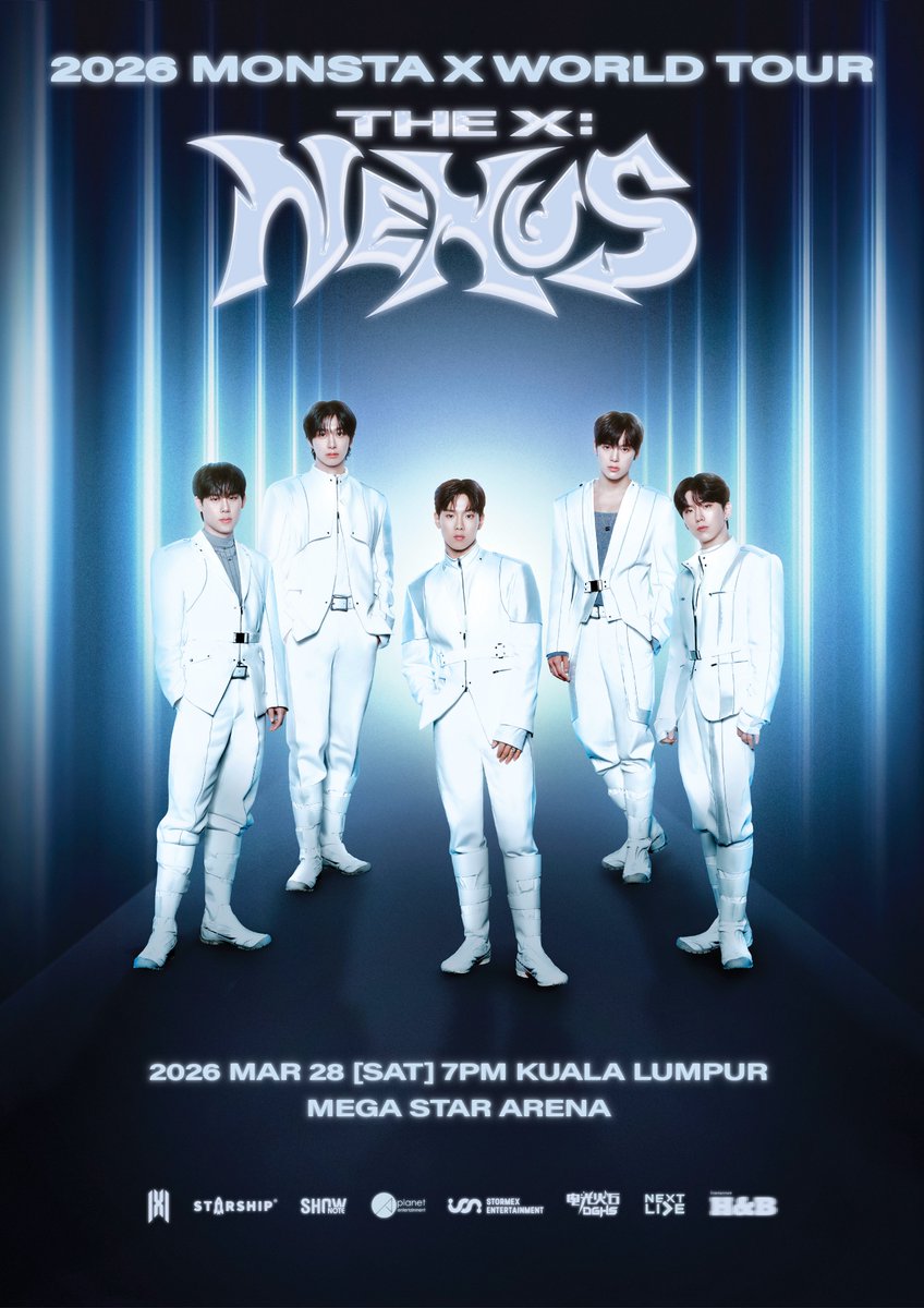 MALAYSIA MONBEBE! The wait is over!
Get ready for MONSTA X’s epic return to KL! 🔥

𝟮𝟬𝟮𝟲 𝗠𝗢𝗡𝗦𝗧𝗔 𝗫 𝗪𝗢𝗥𝗟𝗗 𝗧𝗢𝗨𝗥 [𝗧𝗛𝗘 𝗫 : 𝗡𝗘𝗫𝗨𝗦] 𝗜𝗡 𝗞𝗨𝗔𝗟𝗔 𝗟𝗨𝗠𝗣𝗨𝗥
📅: 28 MARCH 2026 (SAT)
⏰: 7PM
📍: MEGA STAR ARENA KL

Don’t forget to mark your calendar now!