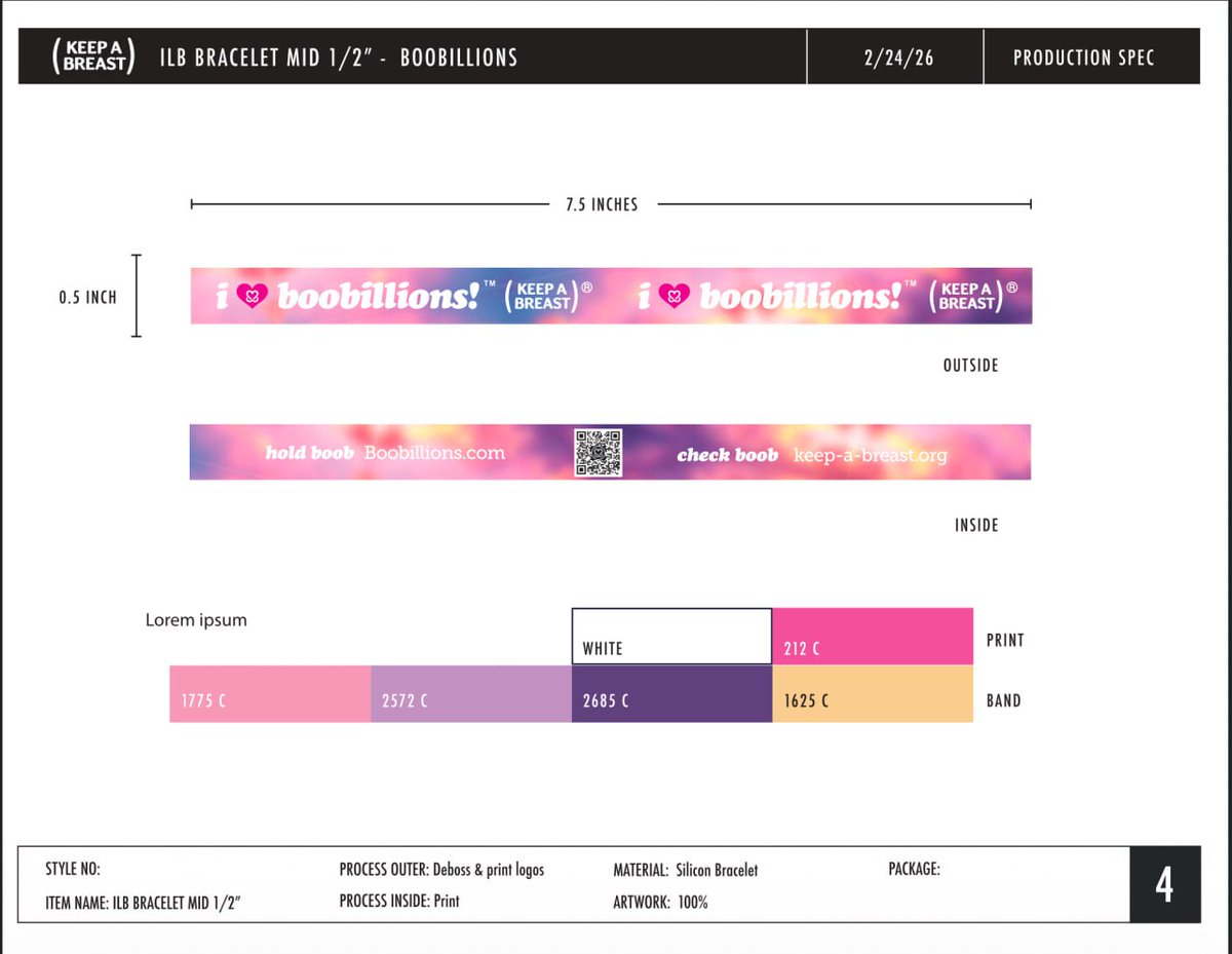 We’re excited to share the updated designs for our “I ❤️ Boobillions” bracelets.

<a href="/keepabreast/">Keep A Breast</a> revolutionised cause awareness by selling 15M+ “I ❤️ Boobies” bracelets, making breast health education accessible and destigmatised for a generation. Their partnership with Boob
