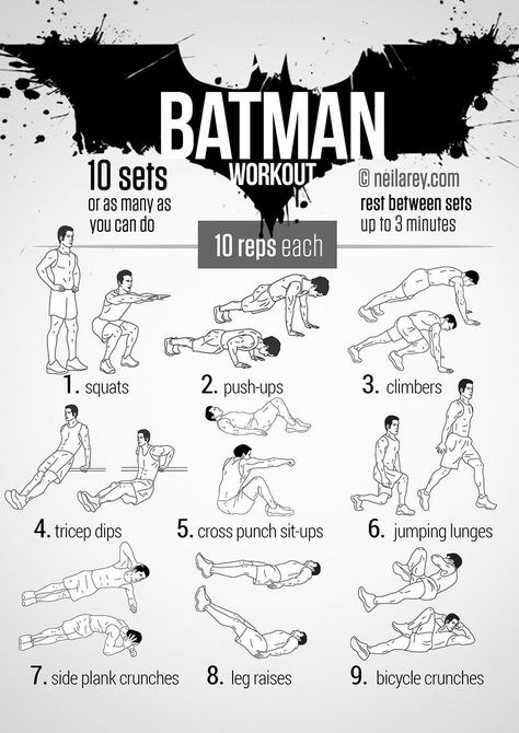 FitnessHacks101's tweet photo. Unleash your inner superhero with this Batman workout! 🦇💪 10 sets, 10 reps each—how many can you do?
#BatmanWorkout #HomeWorkout #FitnessMotivation #SuperheroTraining #BodyweightWorkout #NoEquipment #WorkoutChallenge #GetStrong #FitAtHome #WellnessJourney #Squats #PushUps #CoreWorkout #Cardio #StrengthTraining #HealthyLifestyle #FitnessHacks101