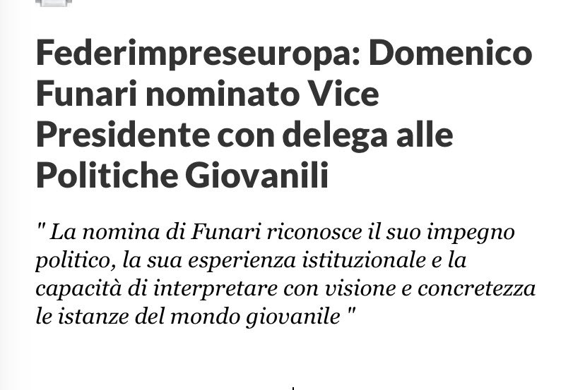 LegaFunari's tweet photo. Grazie alla Presidente e alla
Direzione per la fiducia espressa nei miei confronti.
#PMI 
#federimprese https://t.co/V9XWP10a7D