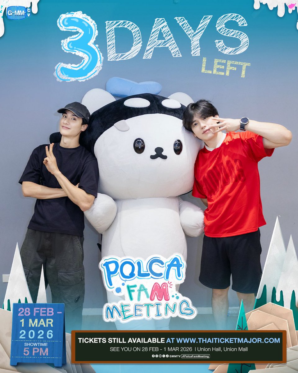 3 DAYS LEFT ‘POLCA FAM MEETING’ 🐳🐻‍❄️ #PolcaFamMeeting 
#เตนิว #Tawan_V #Newwiee #POLCASAN