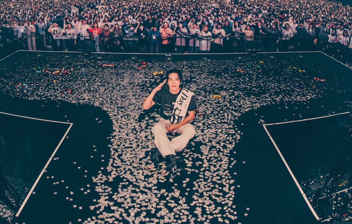 昨日滑って危なかったんだろうな 次の曲でジャンプするからこの紙吹雪