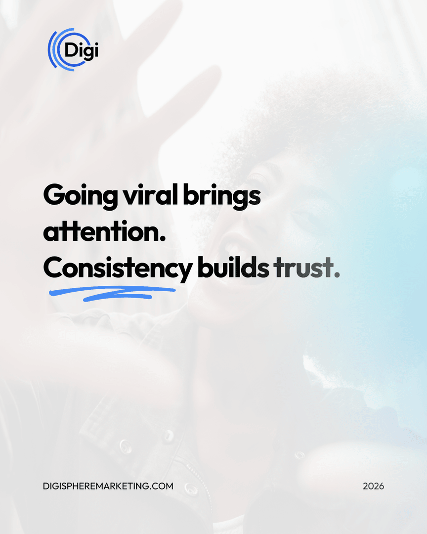 digispheremkt's tweet photo. Viral moments may create temporary visibility, but consistent marketing builds long-term trust and recognition.🤝

When branding, messaging, and content are aligned across platforms, businesses position themselves as reliable, professional, and established. https://t.co/rJB4duz6Ht