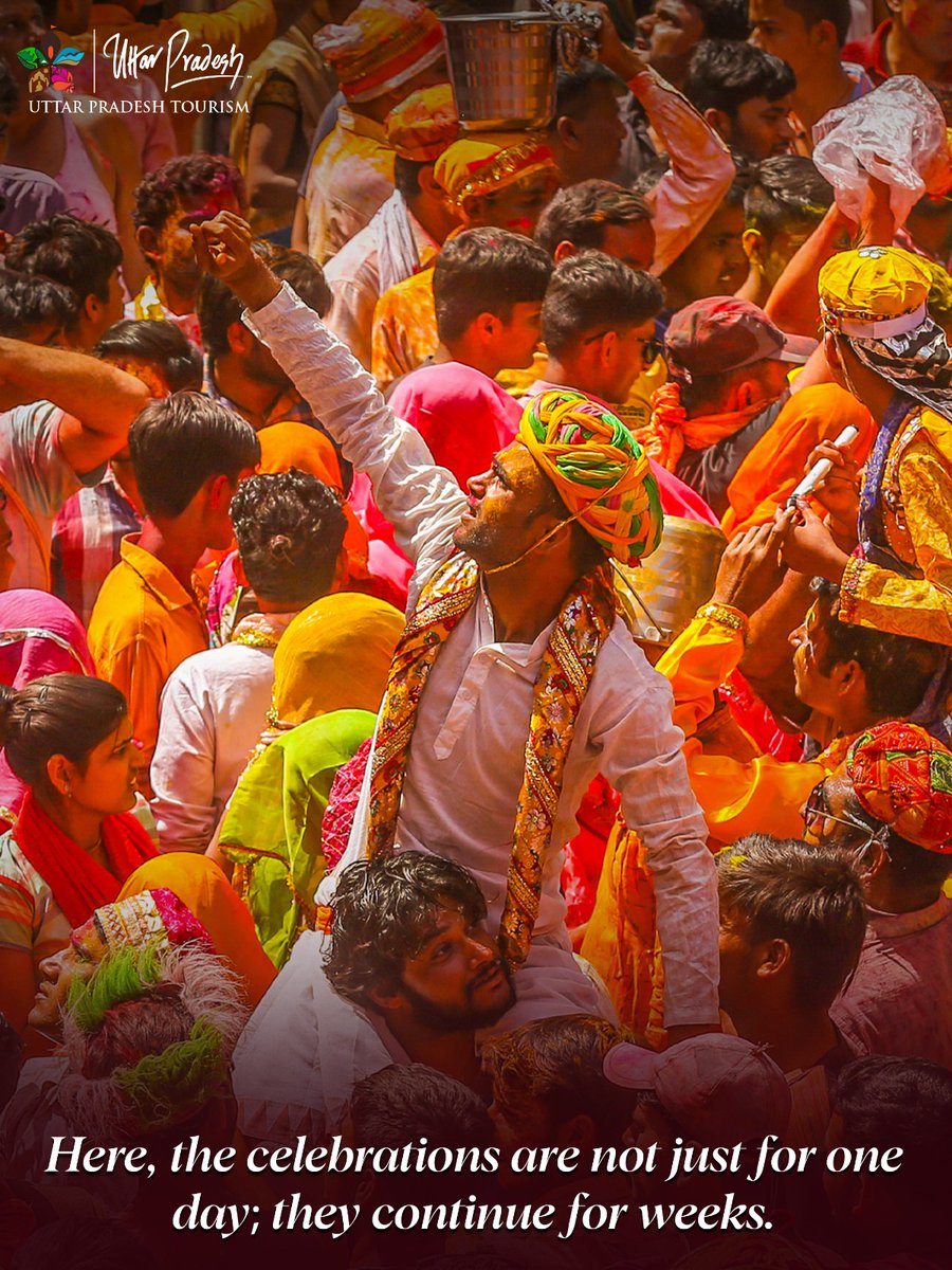 uptourismgov's tweet photo. Beyond colours, beyond a single day, lies Braj’s Holi!
Unique rituals, timeless stories, and celebrations you won’t see anywhere else. From 24 February 2026, step into a world where colours feel deeper and every moment feels unforgettable.
Discover why Braj’s Holi is unlike any other!

#BrajHoli #Rangotsav2026 #FestivalOfColours #LandOfKrishna #HoliInBraj #SacredUP #IncredibleUP #UttarPradeshTourism

@narendramodi @myogiadityanath @gssjodhpur
@jaiveersingh099 @amritabhijatias @eeshapriyaias
@UPGovt @MinOfCultureGoI @tourismgoi @incredibleindia @CMOfficeUP @MEAIndia