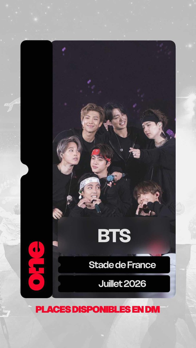 Luminust5's tweet photo. place pour #bts et #jul au #StadeDeFrance dispo en mp 
si t’es intéressé par d’autre événement hésite pas https://t.co/fQo795Jtmj