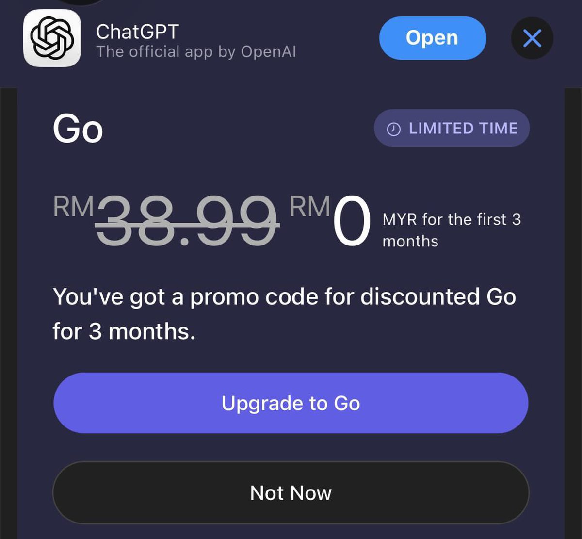 araaqifa's tweet photo. Terima kasih yang share redeem free 3 bulan Viu Premium &amp; ChatGPT Go. Jimat RM183!! 👏🏻

Cara nak redeem: https://t.co/eeSedglA63