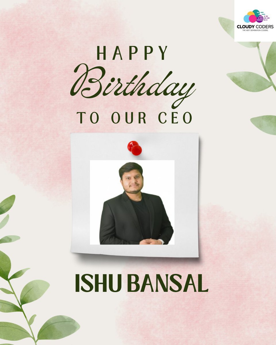 cloudycoders's tweet photo. Wishing a very Happy Birthday to the visionary CEO. 

Your leadership and drive to innovate continue to inspire the entire team. Here’s to another year of breaking barriers and achieving new heights! 🎂

#HappyBirthdayCEO #Leadership #CEO #Founder #Success #CompanyCulture https://t.co/29B5a7JG8z