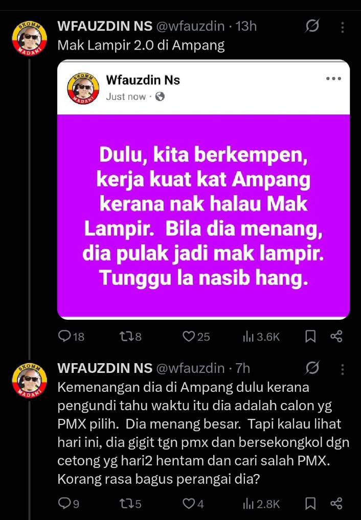 POV: Menang Ampang Sebab DSAI Pilih.

Mereka ni KALAH Sebab DSAI Pilih kan?
<a href="/n_izzah/">Nurul Izzah Anwar 🇲🇾 🌺</a> 
<a href="/saifnasution/">Saifuddin Nasution Ismail</a> 
<a href="/kamilmunim/">Kamil Munim 🇲🇾</a> 
<a href="/shamsuliskandar/">Shamsul Iskandar Mohd Akin</a> 
<a href="/FuziahSalleh99/">Fuziah Salleh</a> 

KPI setia ialah angguk je walau parti nak rebah?
Kalau macam tu baik letak patung kat Parlimen. Speaker cakap dgn PMX berdua.
🤡