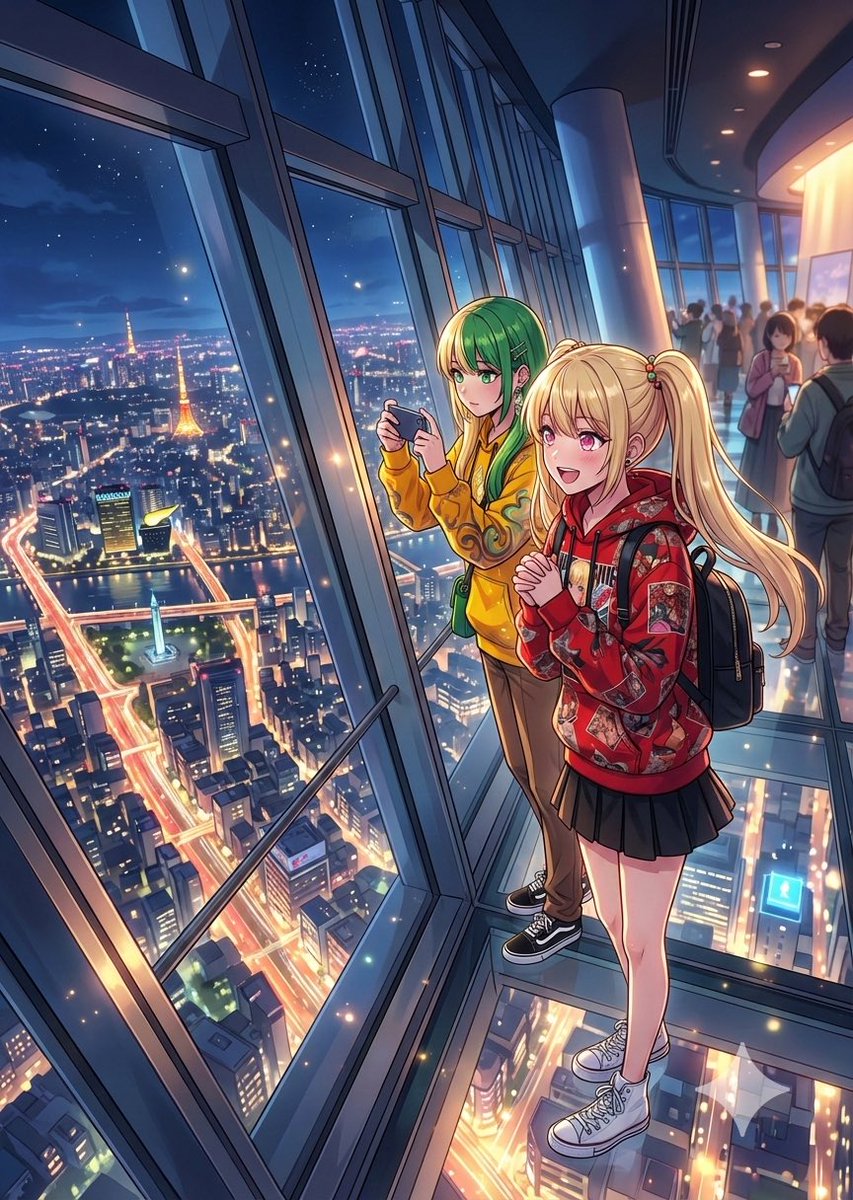 Xing_gals旅行記:7」 浅草で楽しんだ後は、スカイツリーから美しい夜景