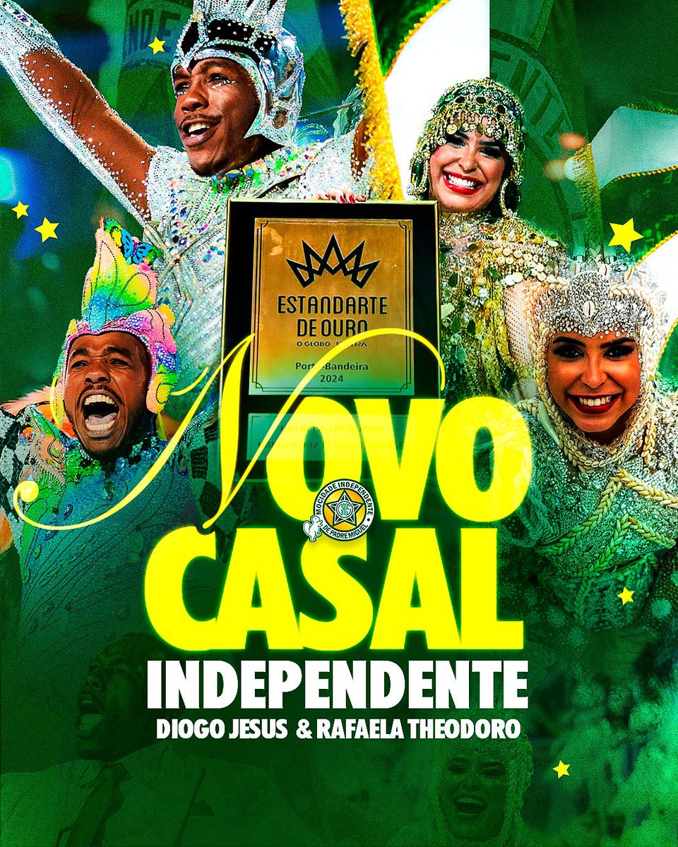 GRESMIPM's tweet photo. Com muito orgulho, anuncio meu novo casal Independente para o próximo carnaval!! ✨💚

A Porta-Bandeira estandarte de ouro, Rafaela Theodoro chega para proteger meu pavilhão ao lado do meu Diogo Jesus.

Com mais de 15 anos de avenida e diversas notas máximas, Rafaela soma sua experiência com Diogo Jesus, que completará 10 anos ao meu lado neste próximo ciclo.

Que sejamos felizes nesta temporada.

Não vejo a hora de ver o bailado de vocês!! 🫶🏽😍