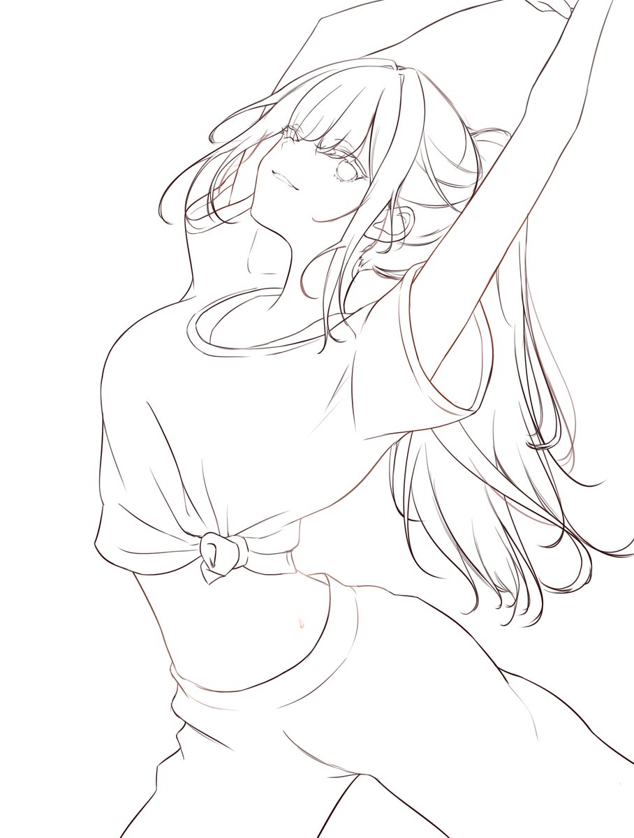 今回の線画！ この角度の目が難しい