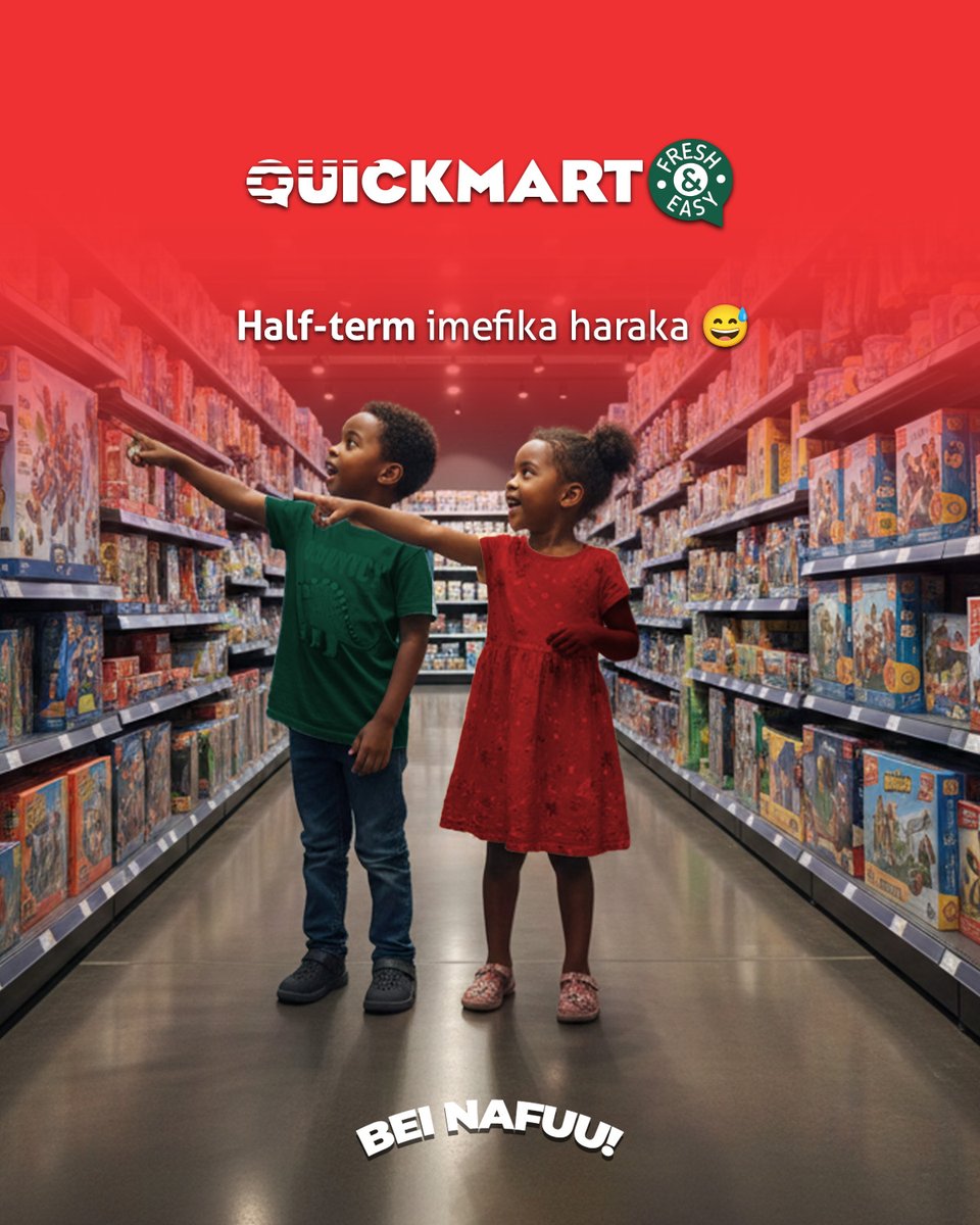 QuickmartKenya's tweet image. Parents, we see you 😅
Half-term =
✔️ More snacks
✔️ More milk
✔️ More “Mum I forgot…” moments
Don’t worry — Quickmart has all your half-term essentials under one roof.

Visit your nearest store today and stock up stress-free 

#BeiNafuu
#FreshAndEasy