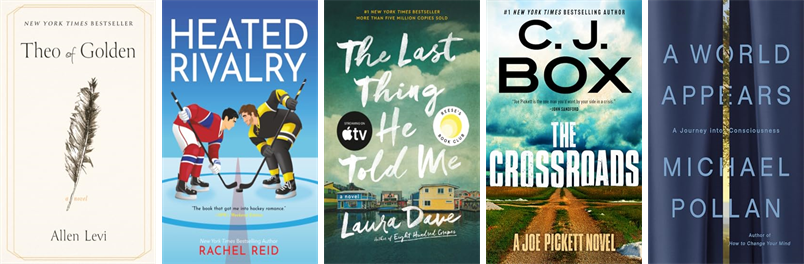ewmlct's tweet photo. This week the Edith Wheeler Memorial Library, Monroe has 54 new books.  New items include Theo of Golden, Heated Rivalry, The Last Thing He Told Me, The Crossroads, A World Appears, It's Not Her, More Than Enough, and The Astral Library. https://t.co/XMXtRYvD8x https://t.co/E9fl5lWJga
