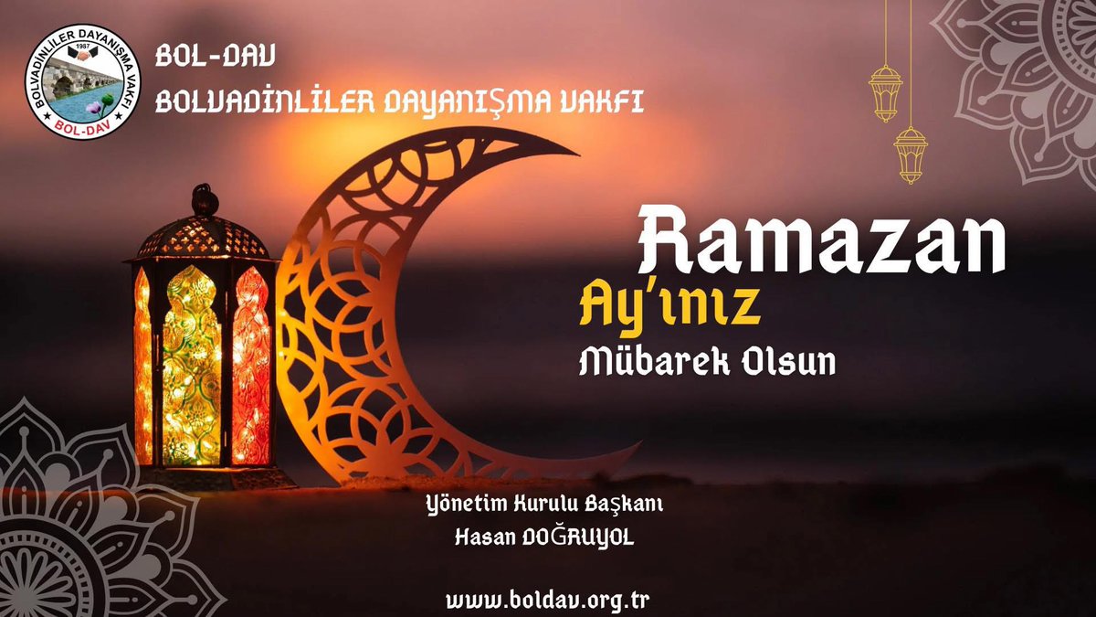 Muhterem Dostlarımız ve Kıymetli Hemşehrilerimiz,

Ramazan ayının başta aileleriniz olmak üzere,aziz milletimize ve tüm İslam âlemine sağlık, huzur ve hayırlar getirmesini temenni ederiz.

Hayırlı Ramazanlar. 🌙🤲

#boldav #Bolvadin #Afyonkarahisar  #Ankara #Ramazan
