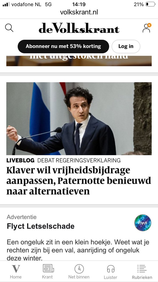 Dit is de grootlinkse leider: heeft de wapenpremisse al geslikt en mag nu alternatieve dekking gaan zoeken... constructie oppositie noemen ze het, laffe politiek is het