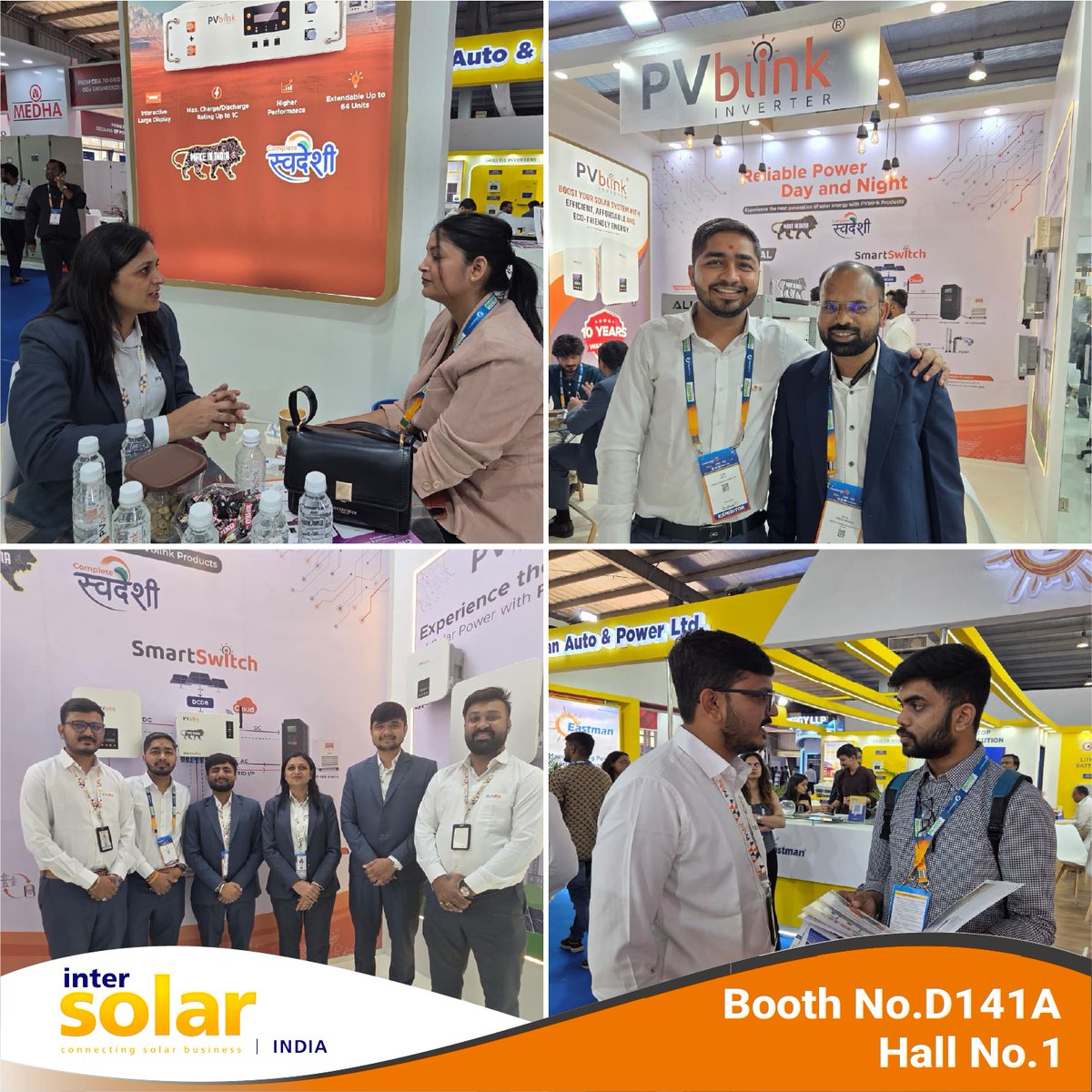 PVblinkInverter's tweet image. 🔥 #Day1 = Huge Success!

What an amazing start at #InterSolarIndia2026!
The response to #PVblink’s #inverter solutions has been overwhelming.

Missed us today?
You still have 2 more days!

📍 Hall 1 | Booth D141A
📅 25–27 Feb 2026
📌 #Gandhinagar

📞+91 8655921025