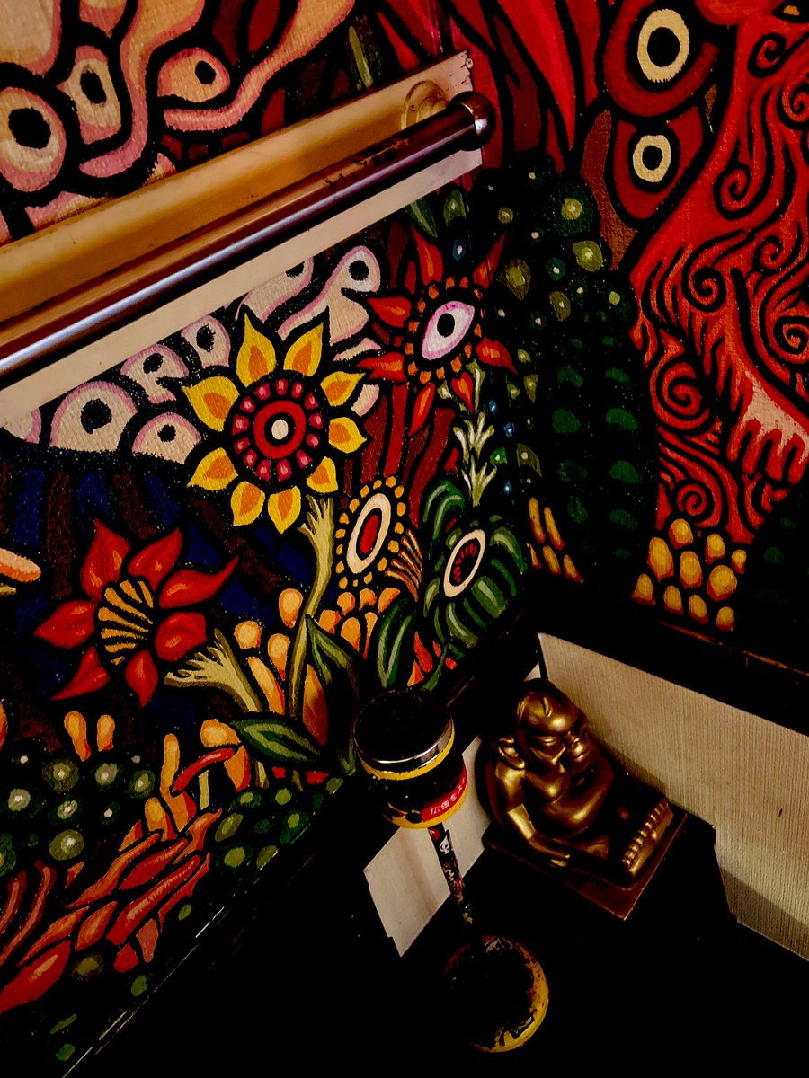 reimotsuki's tweet image. 💌大変お世話になりました❣️
#telappin #store #koenji
店主によるシルクスクリーンプリントには感銘を受けながら
わたしもまた勉強をしなければ…💤