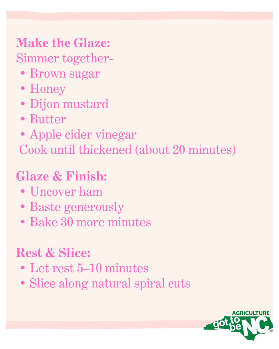 NCAgriculture's tweet image. If ham is on your menu this Easter, try glazing it with North Carolina honey!

Using local honey supports producers across our state and adds a sweet finish to an Easter staple! #GottoBeNC #NCHoney #BuyLocal #NCAgriculture