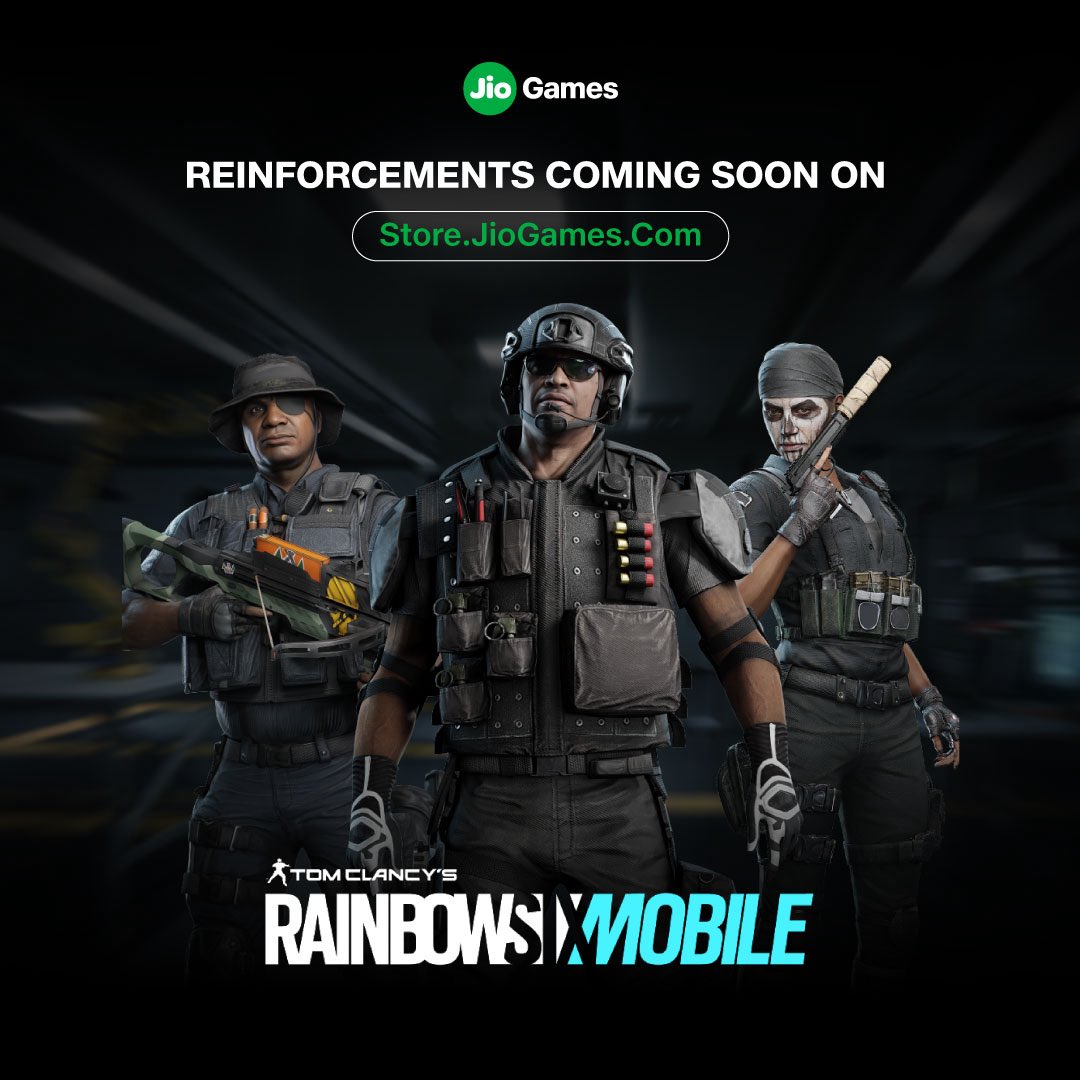 JioGames's tweet photo. Ready to get Locked and loaded?💥🪖
Elite Rainbow Six Mobile vouchers are arriving on https://t.co/RJyzvvAT5u - Feb 28th! 📱🔫

Mark your calendars👀 📅

#RainbowSixMobile #R6M #GoodGame #GamingBenefits #StoreByJioGames #OperatorSkins #TacticalShooter #SmartphoneGaming #R6MIndia https://t.co/DGSOAitBvY