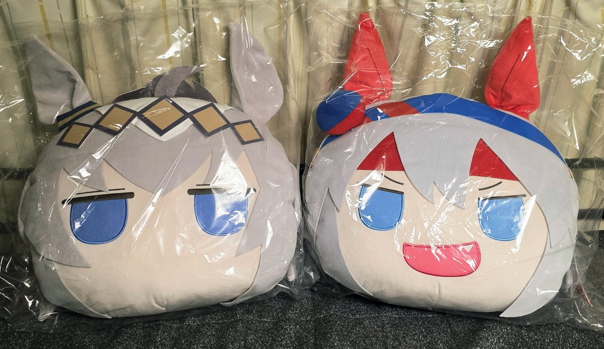 BIGフェイスぬいぐるみ タマモクロス&オグリキャップが届きました