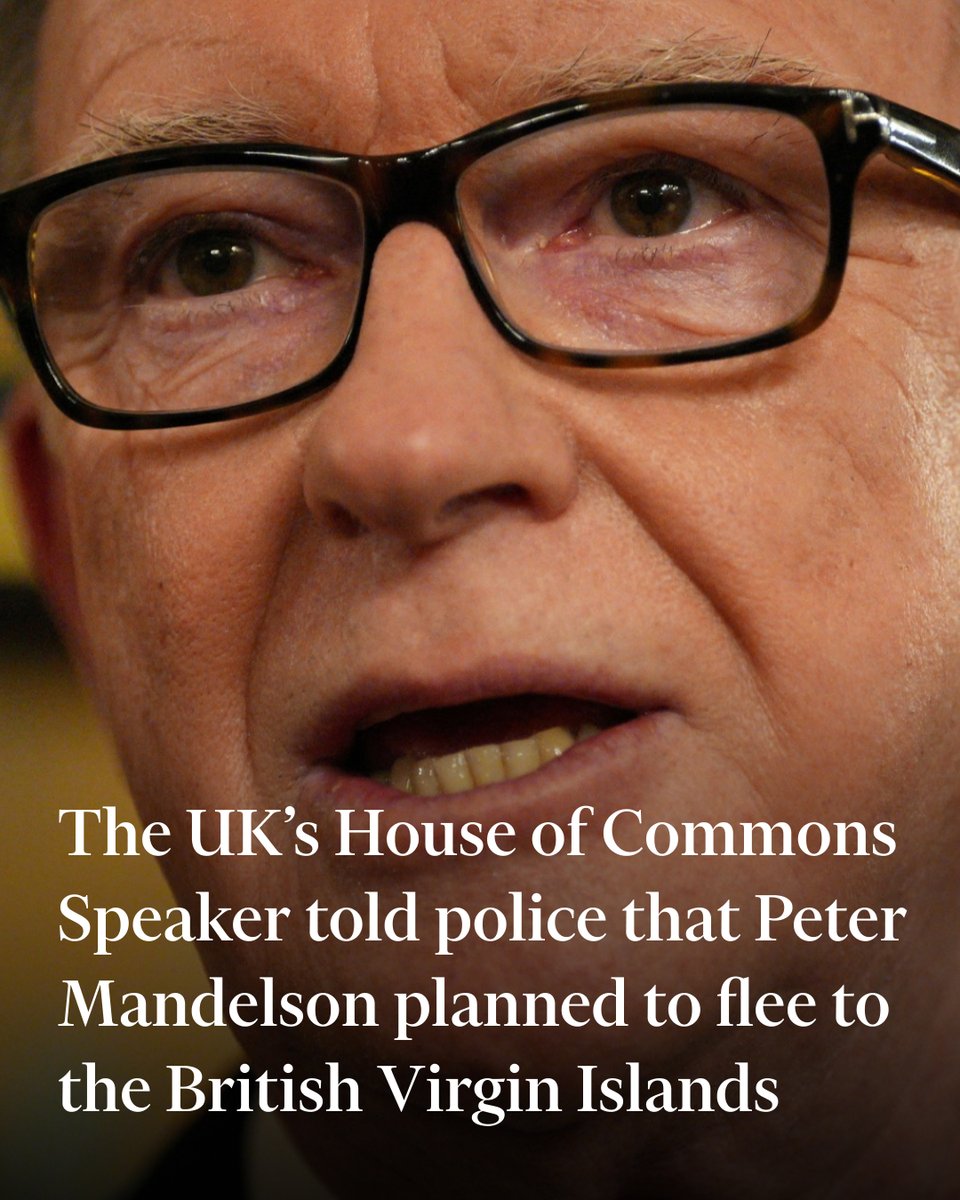 Speaker Lindsay Hoyle confirmed in the Commons chamber on Wednesday morning that he was the person who told police that Peter Mandelson was a possible flight risk, leading to his arrest ft.trib.al/bYmUDx0