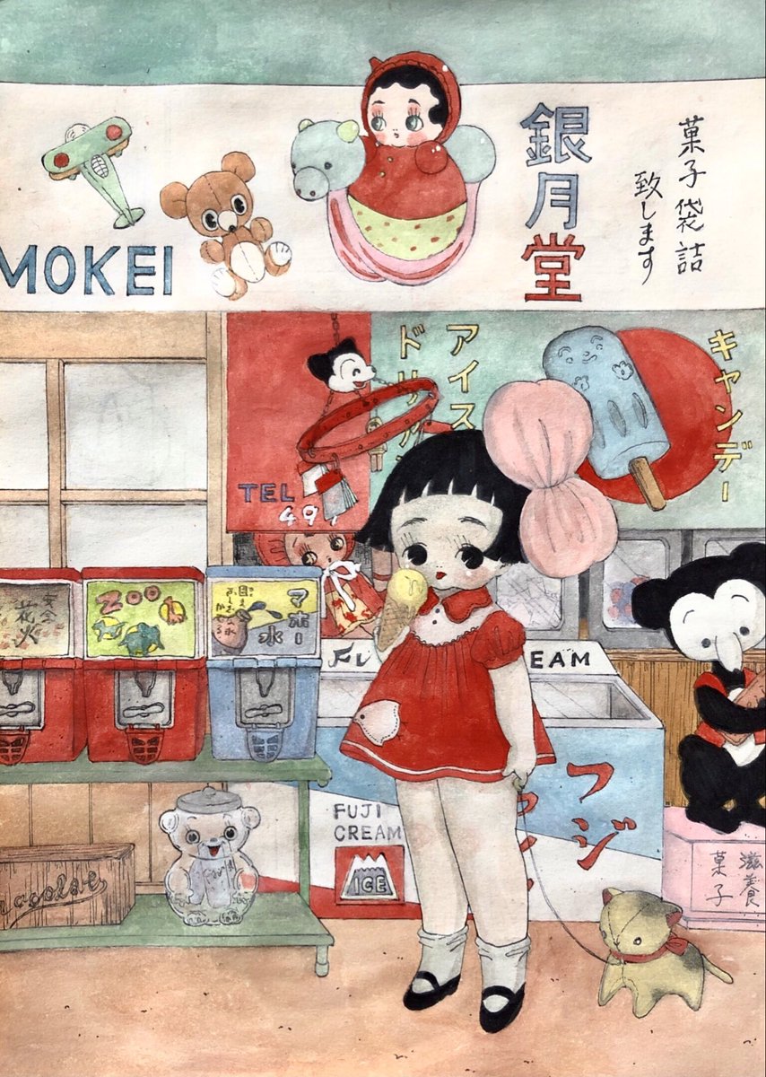 駄菓子屋イメージの絵は定期的に描いている…