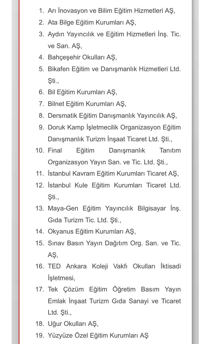 Rekabet Kurulu, 19 özel okula soruşturma açtı

Aralarında Bahçeşehir, TED, Final, Uğur ve Sınav gibi Türkiye genelinde yaygın olan pek çok eğitim kurumunun bulunduğu 19 özel okul hakkında soruşturma başlatıldı.

Rekabet Kurulu’nun özel okullara soruşturma başlatmasının 3 temel