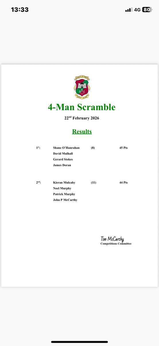 Castletroy Golf Club tweet media