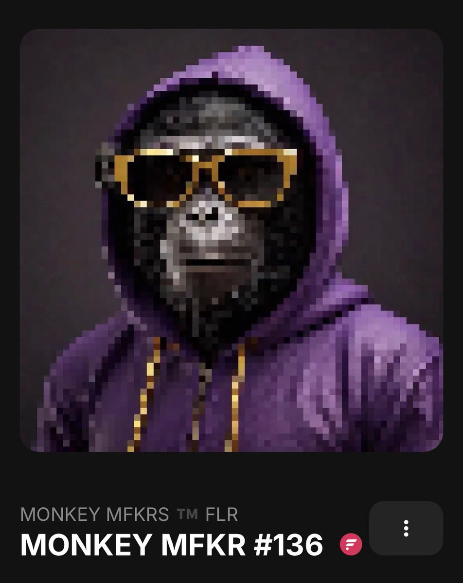 MONKEYMFKRs's tweet photo. #monkeymfkr #136 look proper chill inna dat purple hoodie and gold shades! di vibes nice and easy! ππ give thanks fi representin di clan wit style! ππ― #monkeymfkrs #nft #purple #gold #style #flr #xrp #fintechbets https://t.co/Zvs0J0izu1