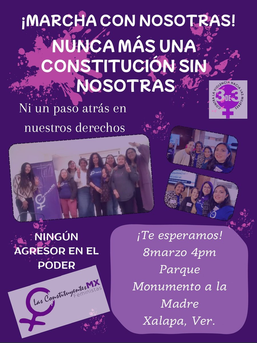 glameza_'s tweet photo. Este 8 de Marzo, las Constis marchamos en todo el país, #10AñosdeIncidencia. 

Únete a nuestro contingente,  nos vemos a las 
⏰4:00pm
📍Punto de encuentro: Parque Monumento a la Madre
 ¡Nunca más una Constitución sin nosotras! 💜🔥 https://t.co/W3EV2kmaeX