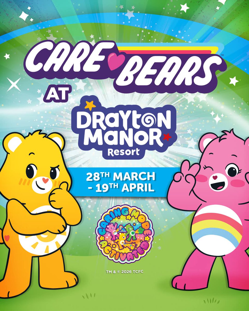 How beary cute! 

The Care Bears are coming to <a href="/DraytonManor/">Drayton Manor</a> for Easter! 

#CareBear #Easter #Event #DraytonManor