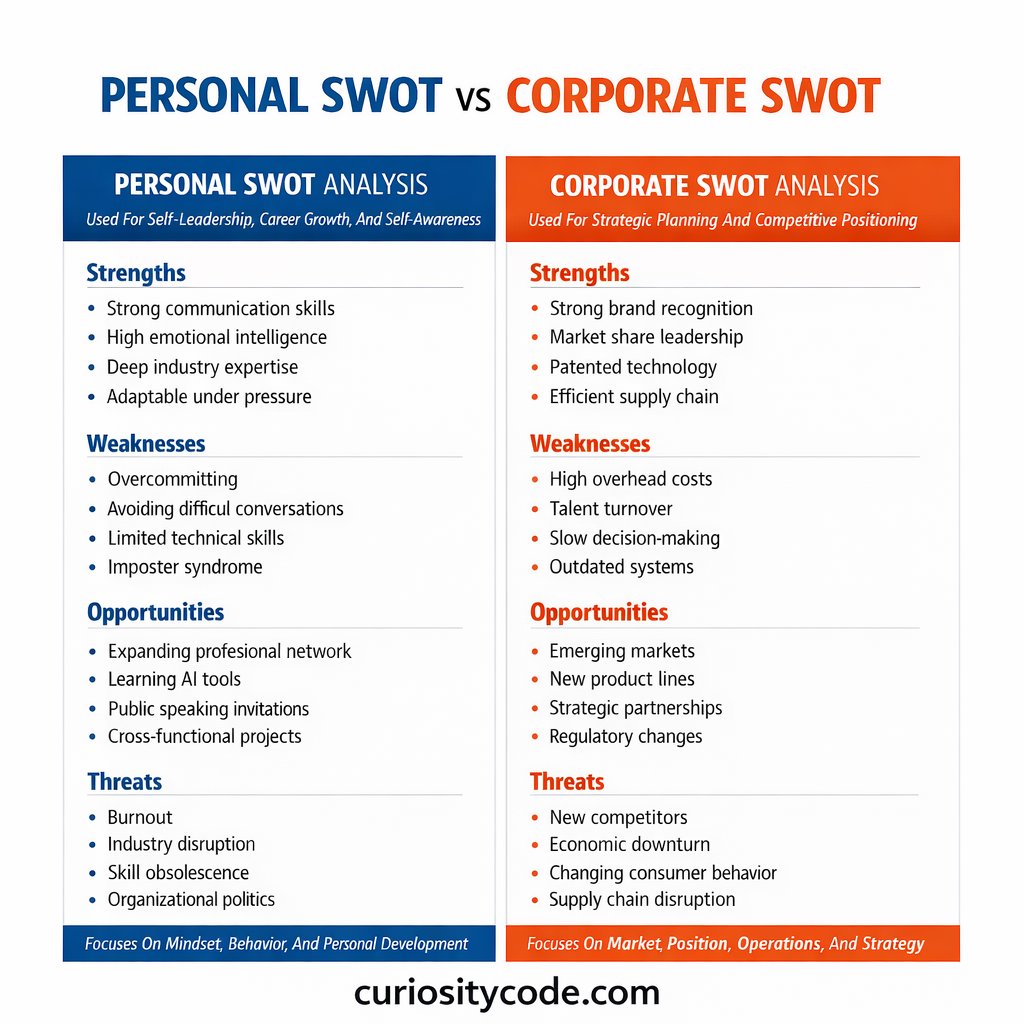 DrDianeHamilton's tweet image. This is an example of a personal v. a corporate SWOT. Most people recognize the value of a corporate SWOT. But a personal SWOT can be just as powerful. 
#Leadership #TalentDevelopment #SelfAwareness #OrganizationalCulture #CuriosityCode #SWOT