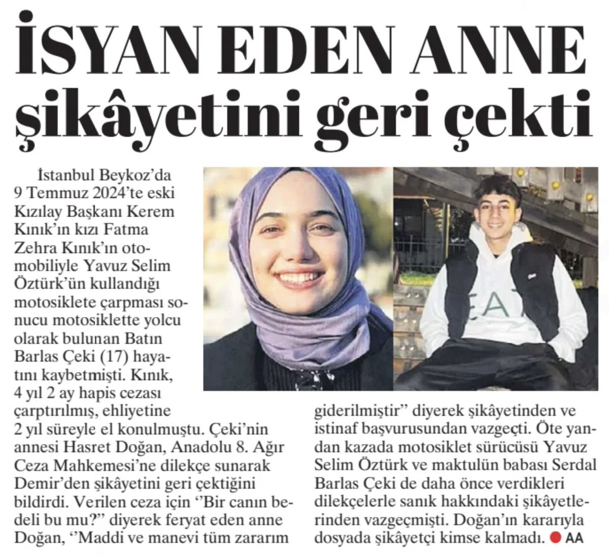 trkupur's tweet photo. İsyan eden anne şikayetini geri çekti:
Maddi manevi tüm zararım giderilmiştir

Milliyet | 25 Şubat 2026 https://t.co/WYDKlrSfDJ