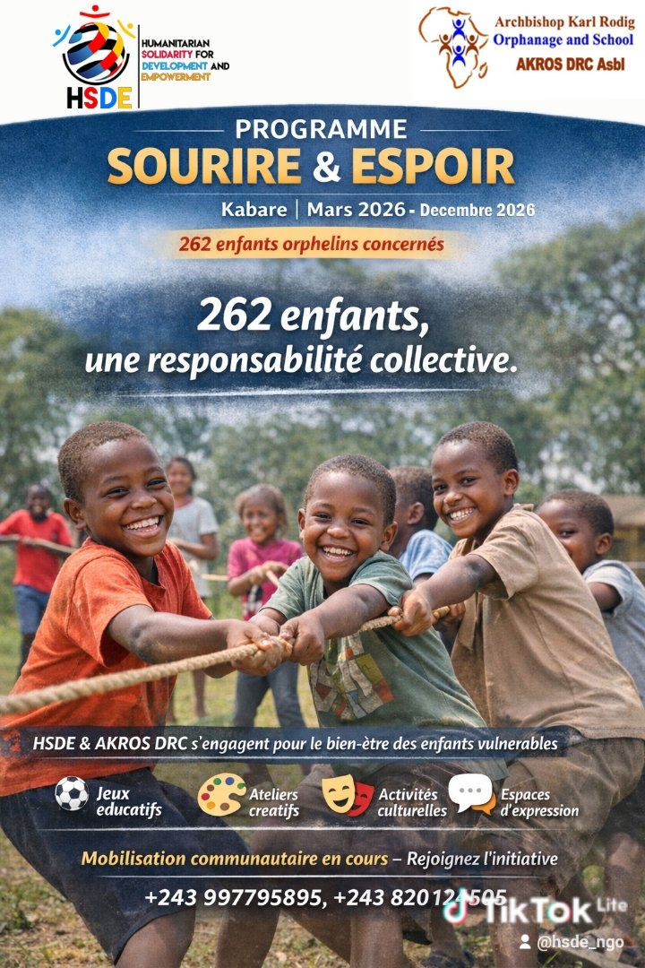 BahatiS14432's tweet image. *Sud-Kivu/Kabare:*  Soutien de 262 enfants orphelins via jeux et accompagnement psychosocial.
🤝 HSDE &amp;amp; AKROS DRC appellent à la solidarité communautaire.

📩 Contacts : infodrc@hsde.ca | akrosdrcasbl@gmail.com

#Kabare #ProtectionDeLEnfant #SourireEtEspoir