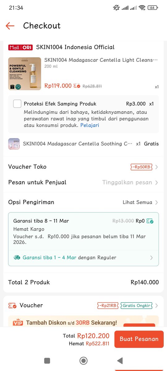 nyuuje's tweet photo. SKIN1004 MASIH PROMO ‼️‼️
VOUCHER TOKO 50RB + VOUCHER OREN JADI HARGA SEGINI ‼️‼️
CLEANSING OIL + BONUS SOOTHING CREAM
https://t.co/jlmm1j1Ewo

#skin10004 #skincare #cleansingoil https://t.co/rPoWA0SWXn
