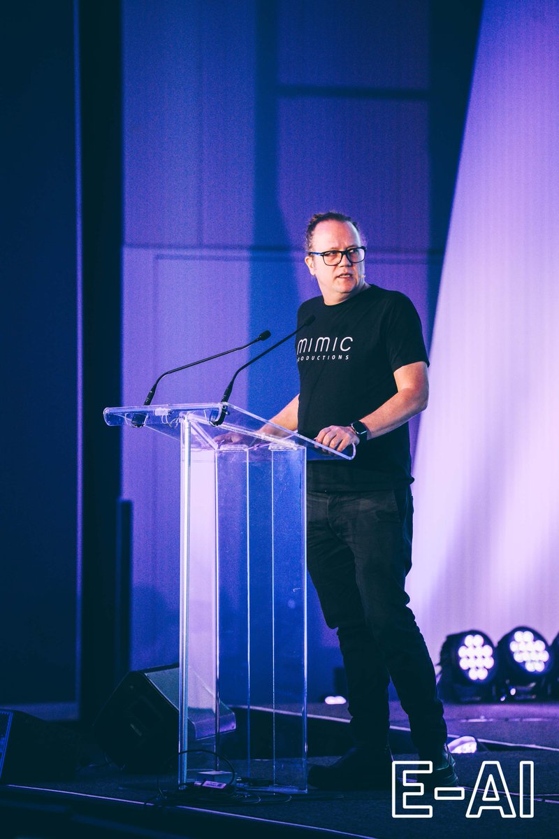 davidbennett_x's tweet photo. Back from Montréal &amp; @entertain_ai  with @mimicproduction . 🇨🇦

Shared how we’re bridging my two favorite worlds: digital characters &amp; embodied intelligence. With @mimic_minds, we aren’t just making avatars-we’re building interactive identity and real presence. ✨ 
#AI #EAI2026 https://t.co/24giBX8NEk