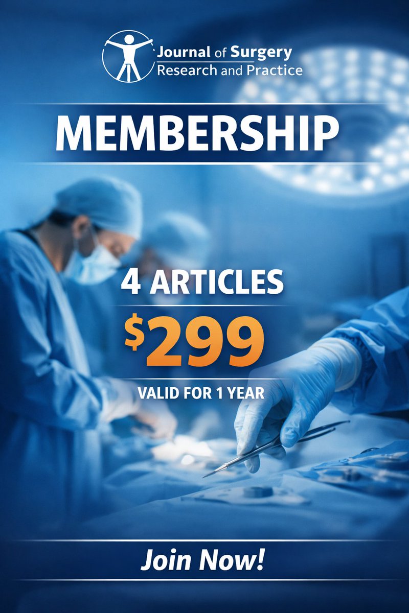 🌟 Why become a member of the Journal of Surgery Research and Practice?
✔ Priority submissions
✔ Early calls for papers
✔ Exclusive webinars
✔ Global research network
✔ Curated surgical insights
Join a community shaping the future of surgery.
#SurgicalInnovation