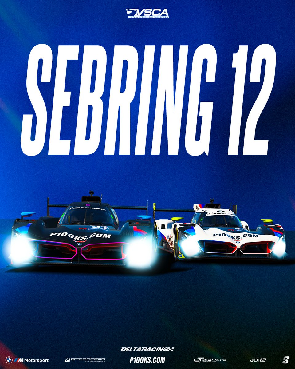 DeltaRacingbr's tweet photo. SEBRING 12 🏁🌴☀️

Both cars scored podiums in the opening rounds — now it’s time for the 12 Hours of Sebring in the VSCA Sportscar Championship.

#WeAreDelta #VSCA #Sebring12 https://t.co/Cj22UAN9SX