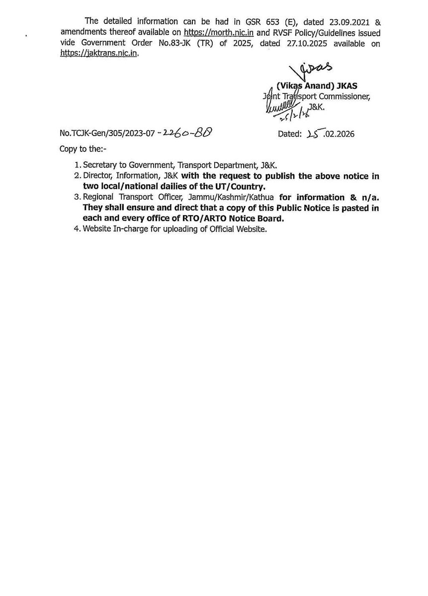 TRANSPORT DEPARTMENT, J&K tweet media