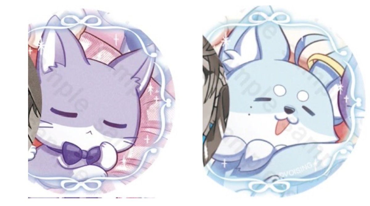 🎲 缶バッジ 譲)1枚目💎、🦁 求)2枚目もふめいと💎、🐱 ※郵送交換です