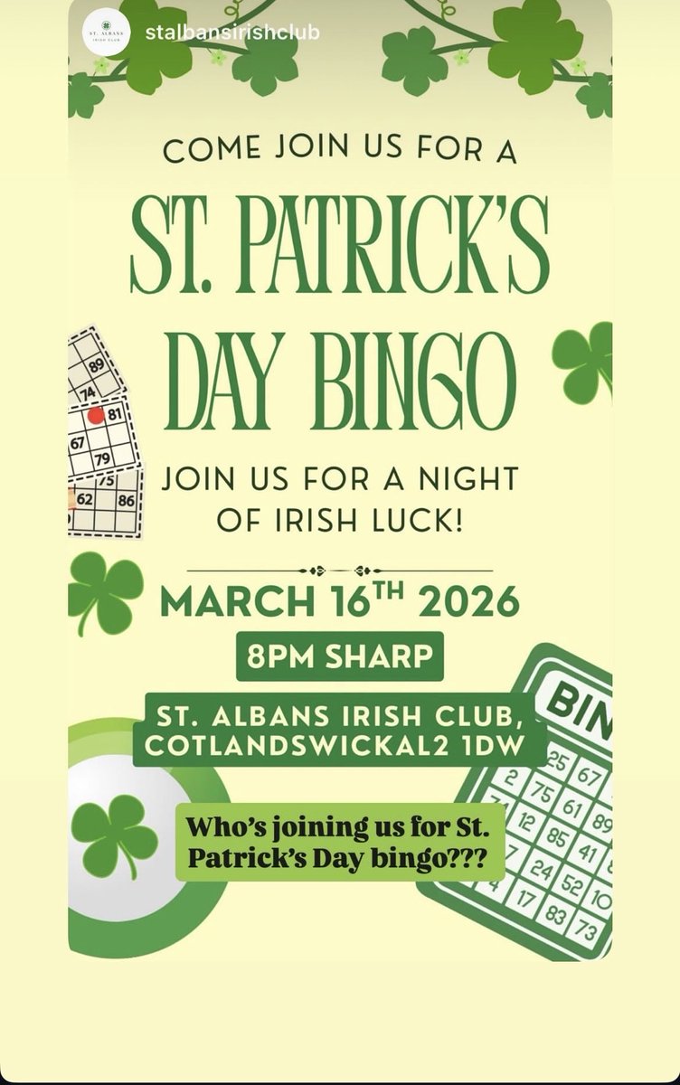 St Albans Irish Club tweet media