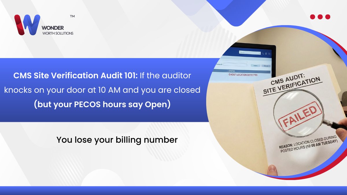 WWSCredential's tweet photo. Verify your hours in PECOS today : https://t.co/jYumYVdYfb

#PECOS #DMEPOS #CMS https://t.co/O0WU9bUB72