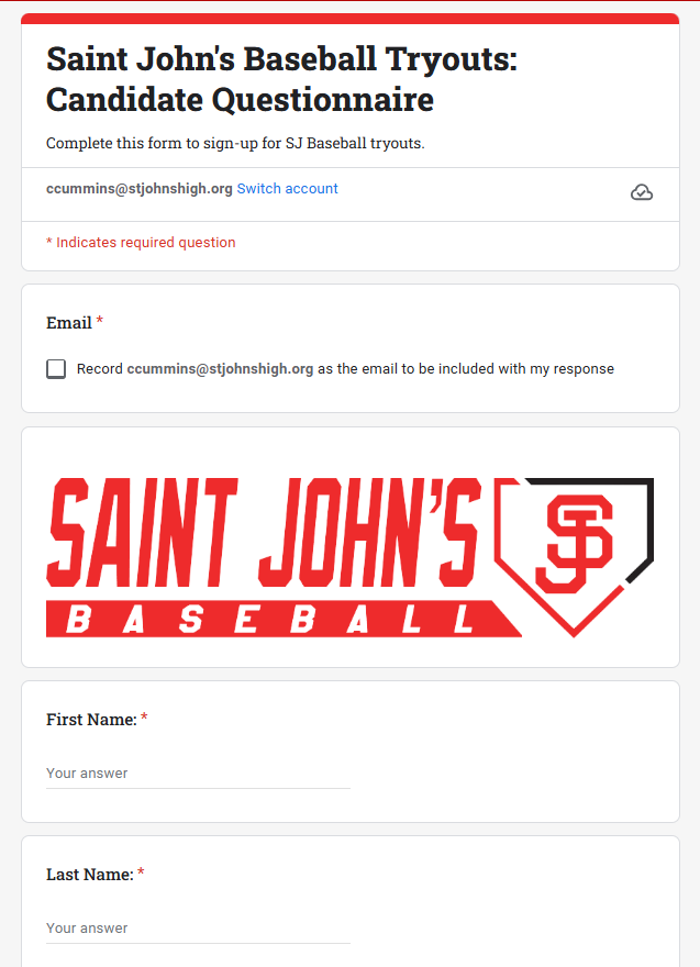 Saint John's HS Pioneers Baseball tweet media