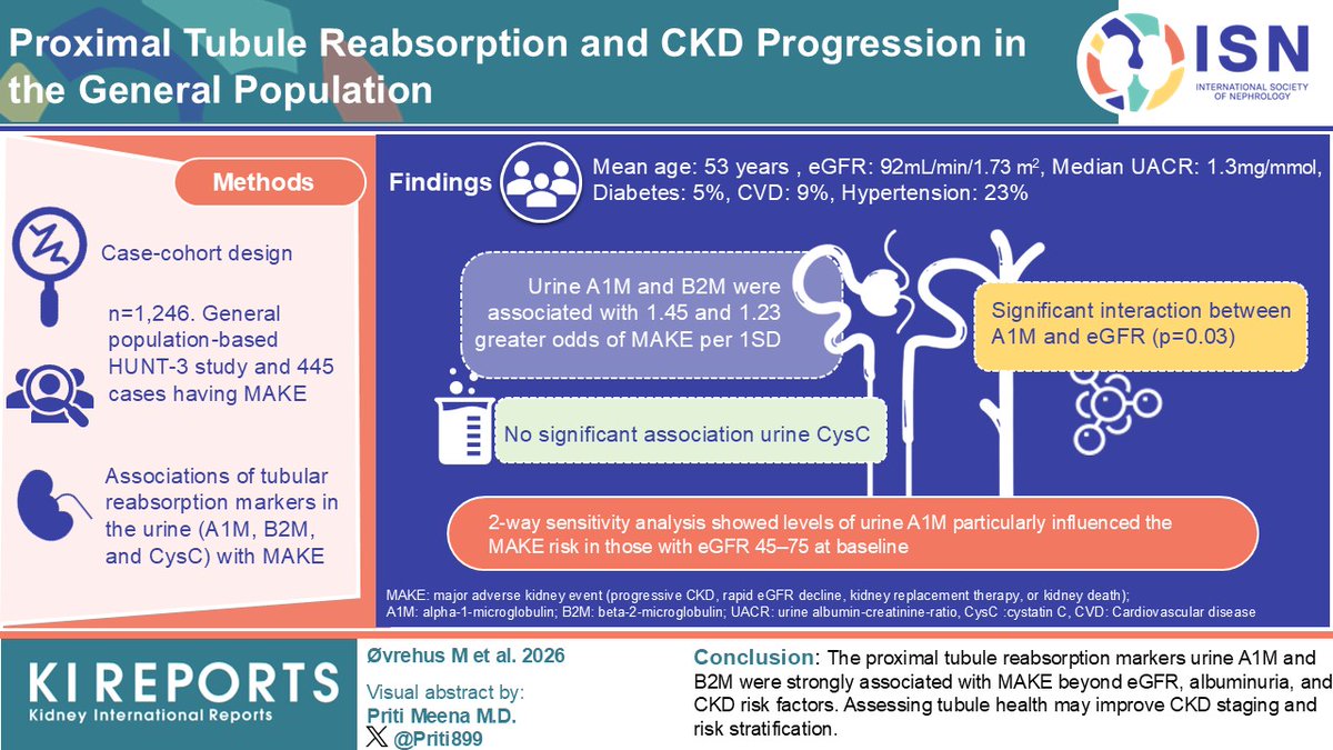 KIReports's tweet image. #Proximal Tubule Reabsorption and #CKD #Progression in the General Population

#VisualAbstract by @priti899

kireports.org/article/S2468-…