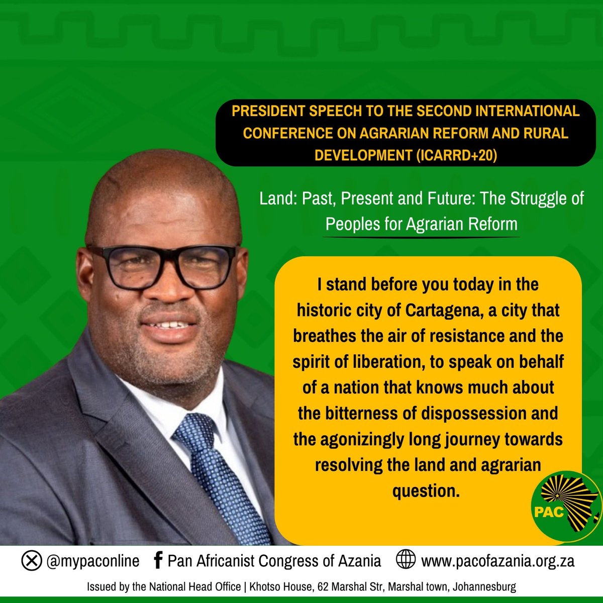 Pan Africanist Congress of Azania (PAC) tweet media