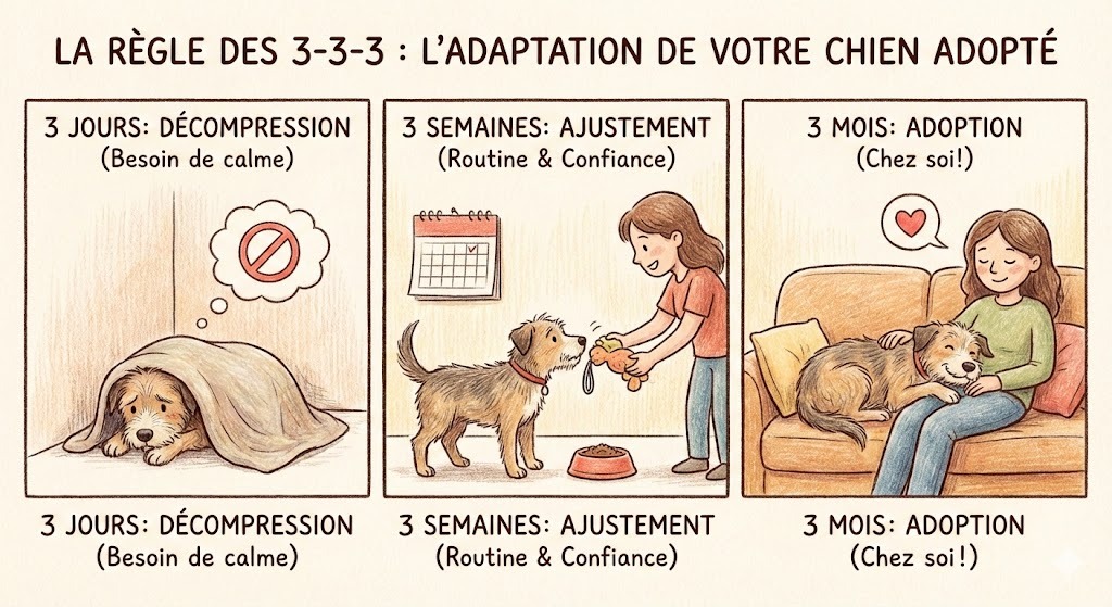 Règle des 3-3-3 : Comprendre les phases d'adoption d'un chien
toutou.site/regle-3-3-3-ph…
Vous venez d'adopter un chien ? La règle des 3-3-3 (3 jours, 3 semaines, 3 mois) pour comprendre ses étapes d'adaptation et réussir son intégration.