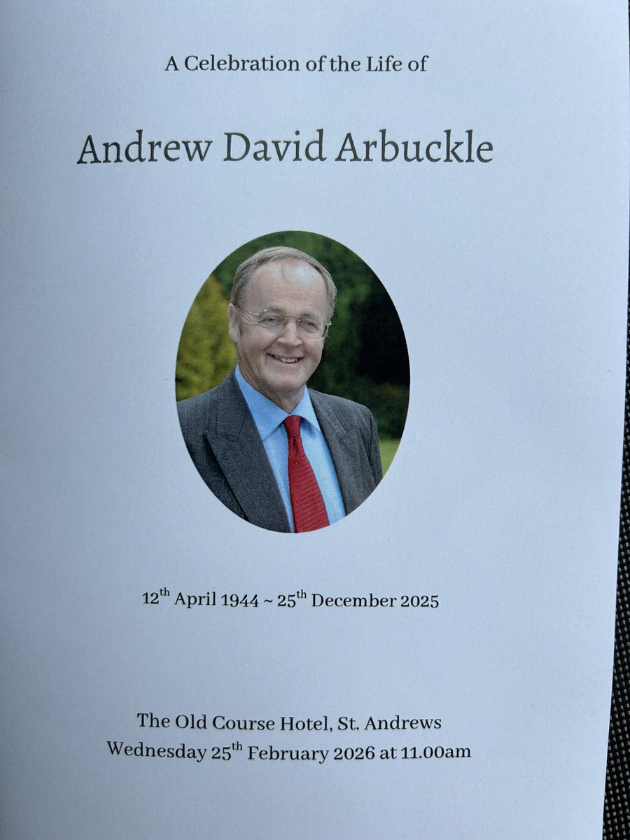 C_MAlexander's tweet photo. Andrew Arbuckle’s dedication to athletics, politics, farming journalism &amp; family was celebrated in a lovely memorial service @OldCourseHotel today. His dedication to community &amp; fun were evident. Lovely to catch up with former @thecourieruk colleagues &amp; ex @FifeCouncil cllrs. https://t.co/ZLgfCppMK0