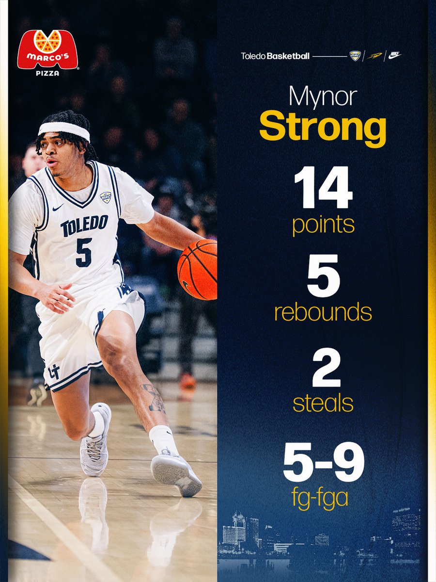 Toledo_MBB's tweet photo. Mynor coming up with 𝗠𝗔𝗝𝗢𝗥 plays in last night's dub!!

🔵 Season-high 14 points
🟡 Two big steals &amp; slams in second-half run https://t.co/FTyZ69xq7x